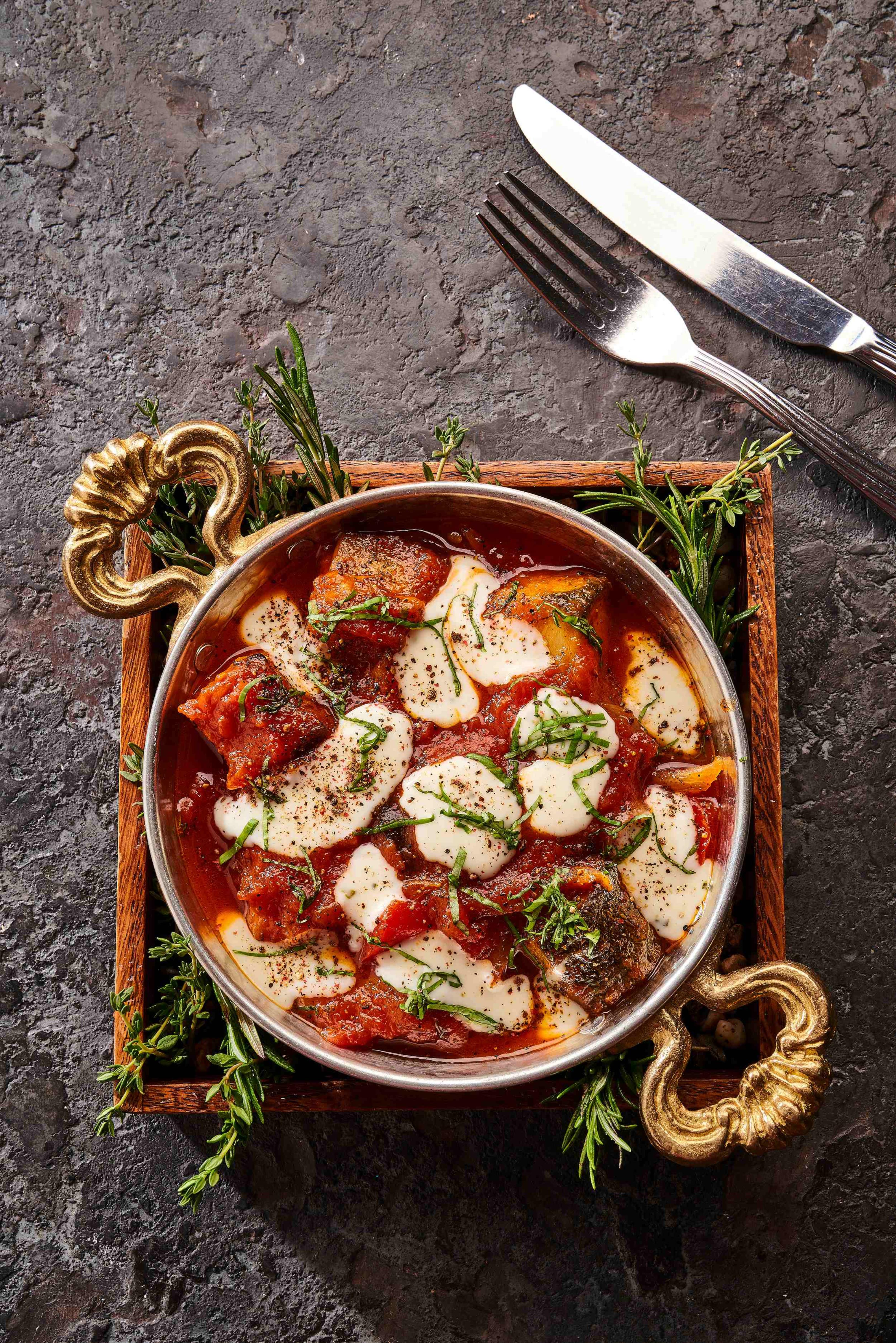 Рататуй из овощей с сыром Blue Cheese