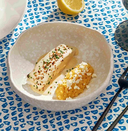 Палтус с рисом